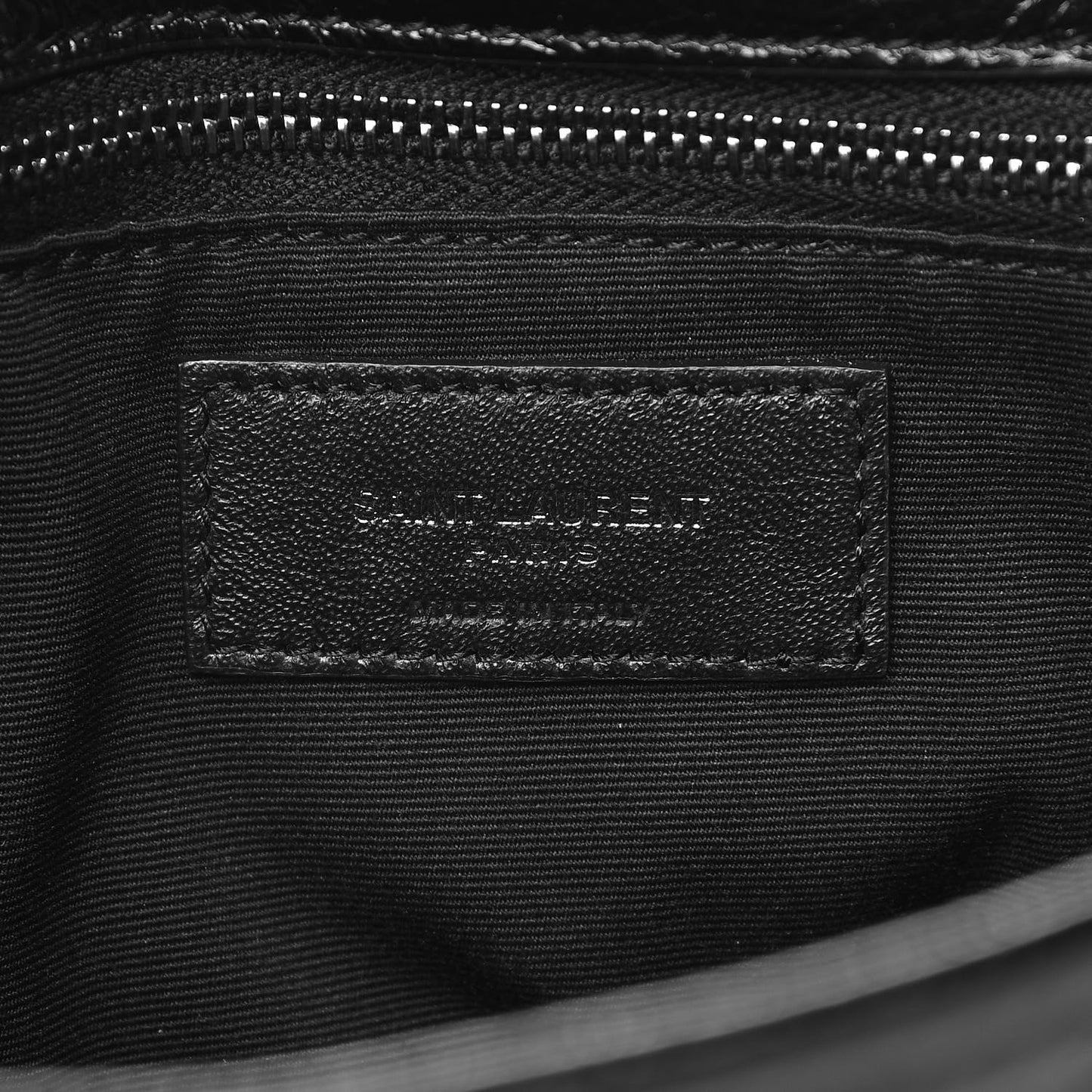 Crinkled Calfskin Matelasse Monogram Medium Niki Chain Satchel Black