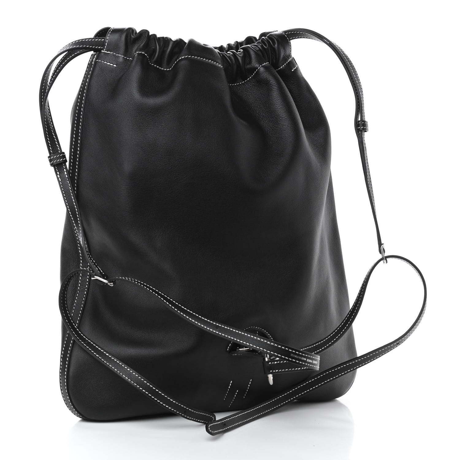 Hermes Cheri Calfskin Bridado Backpack Black 3 of 11