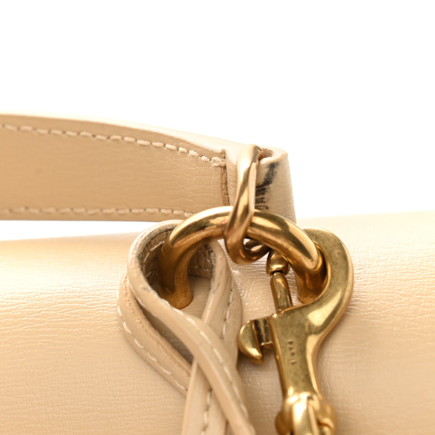 Saint Laurent Smooth Calfskin Medium Monogram Sunset Satchel Beige 10 of 11