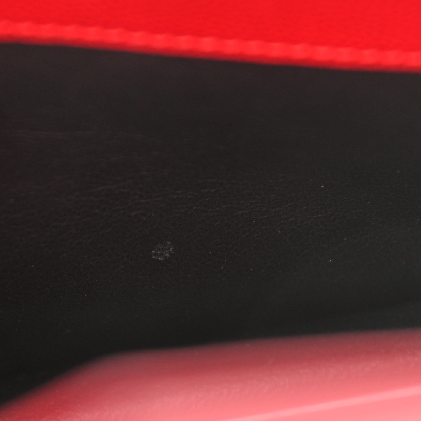 Grain De Poudre Matelasse Chevron Monogram Envelope Chain Wallet Red