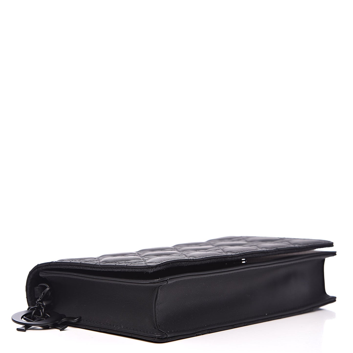 Ultra Matte Calfskin Cannage Lady Dior Clutch Black