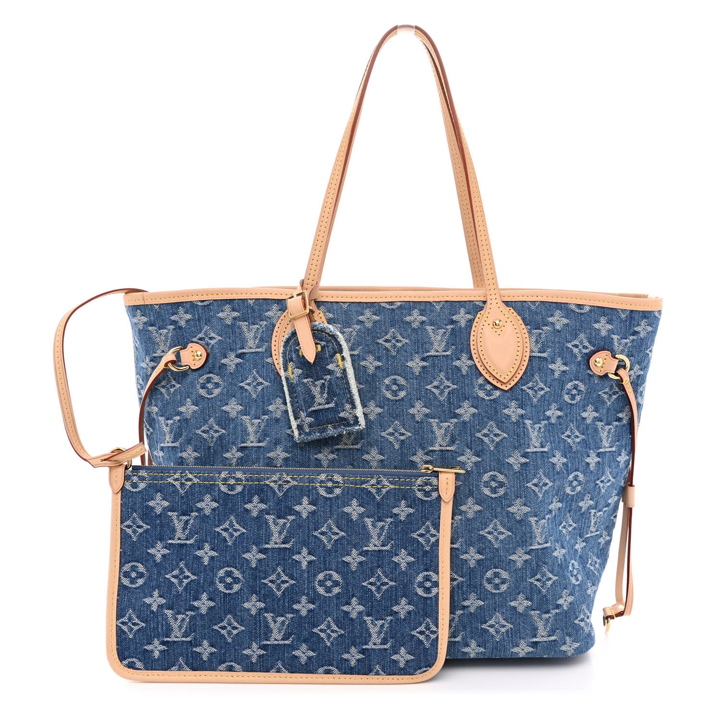 Monogram Denim Neo Neverfull MM Blue
