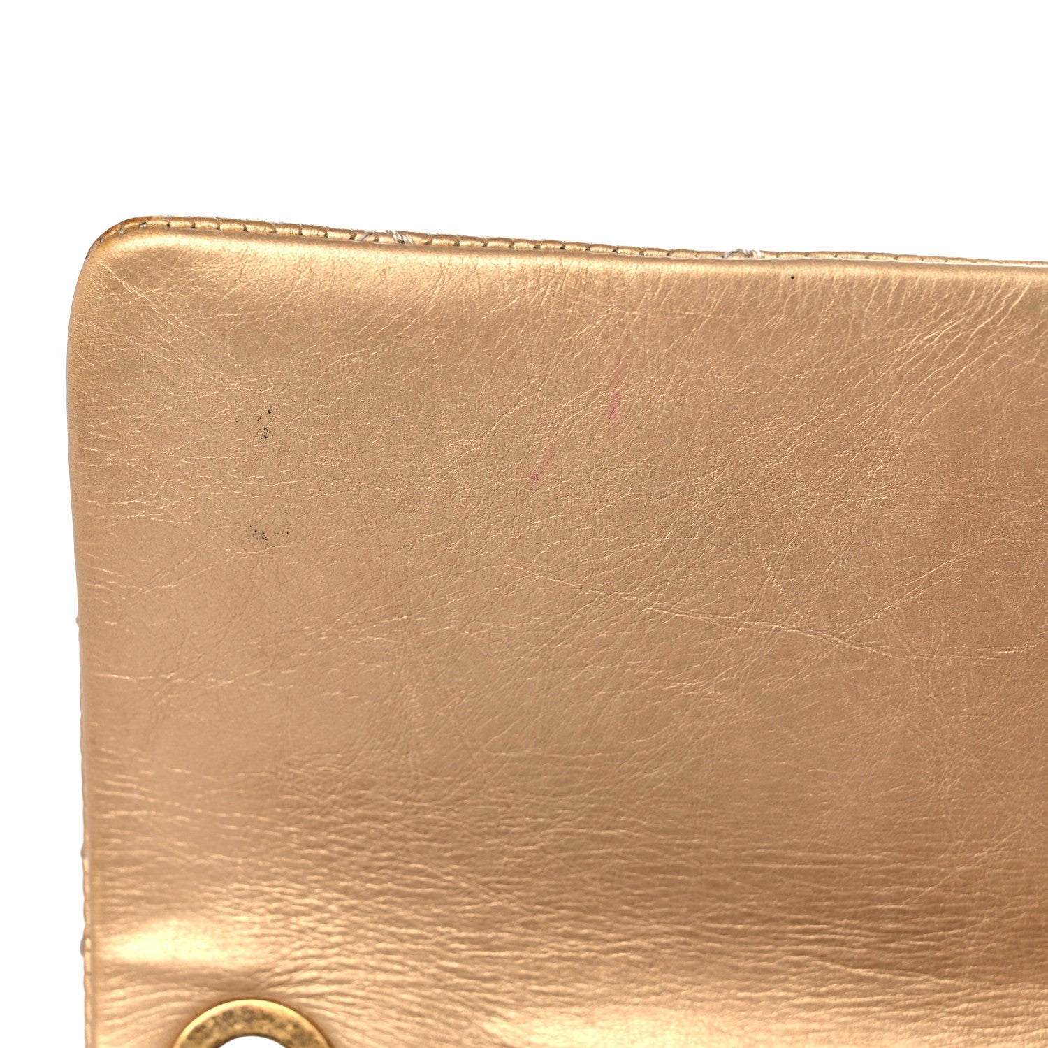 Chanel Metallic Aged Calfskin Quilted CC Square Flap Light Gold 17 of 33