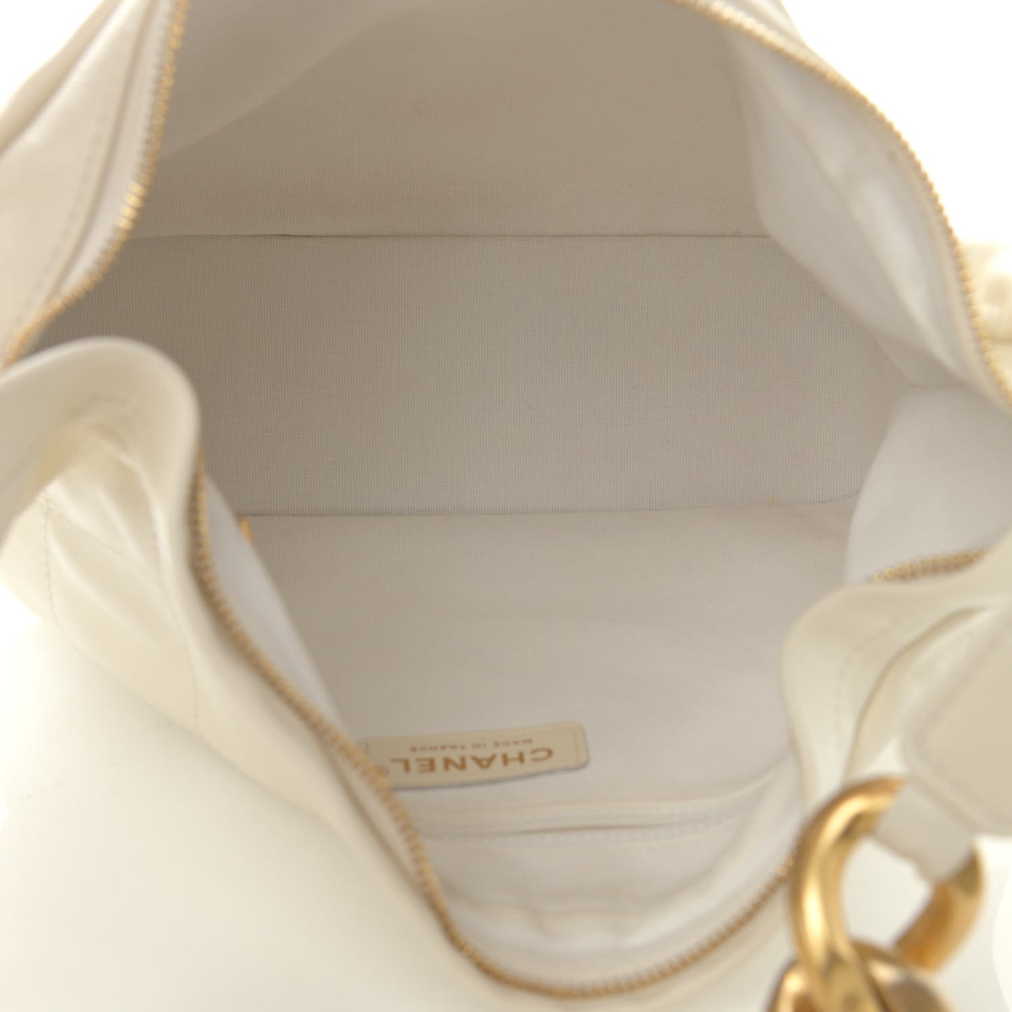 Calfskin Quilted Daily Hobo White