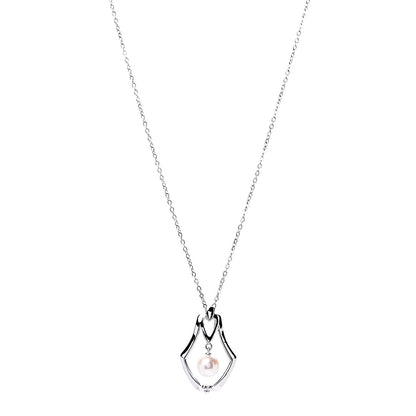 Mikimoto Sterling Silver Akoya Pearl 7mm Drop Pendant Necklace 1 of 7