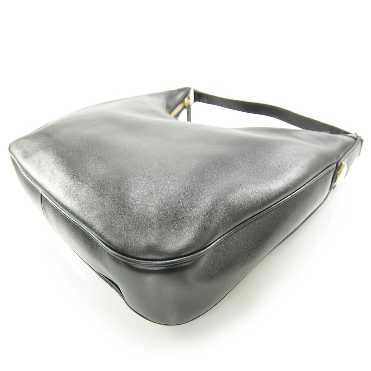 Leather Charmy Hobo Black