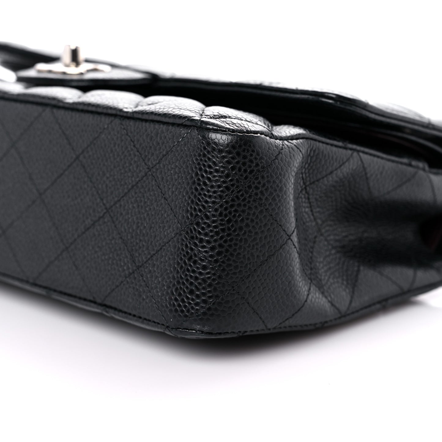 Caviar Quilted Medium Double Flap Black