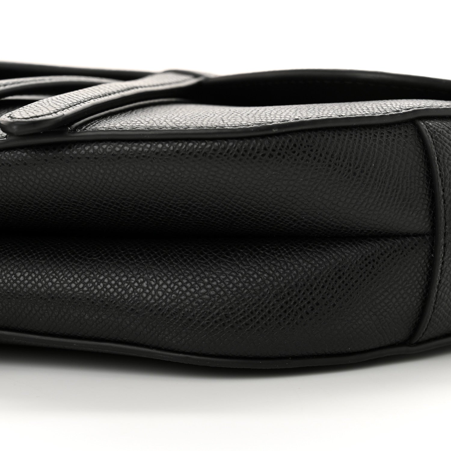 Christian Dior Grained Calfskin Saddle Bag With Strap Black 10 of 10