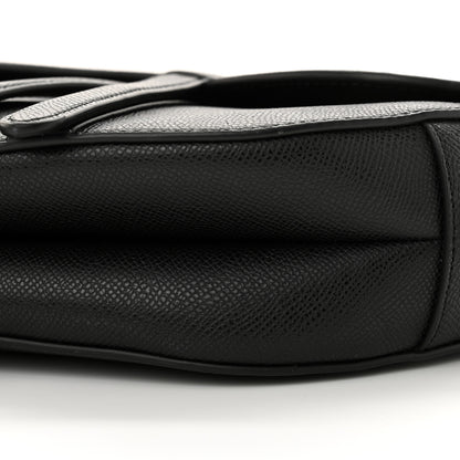 Christian Dior Grained Calfskin Saddle Bag With Strap Black 10 of 10