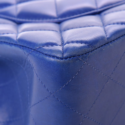 Chanel Lambskin Quilted Jumbo Double Flap Blue 11 of 22