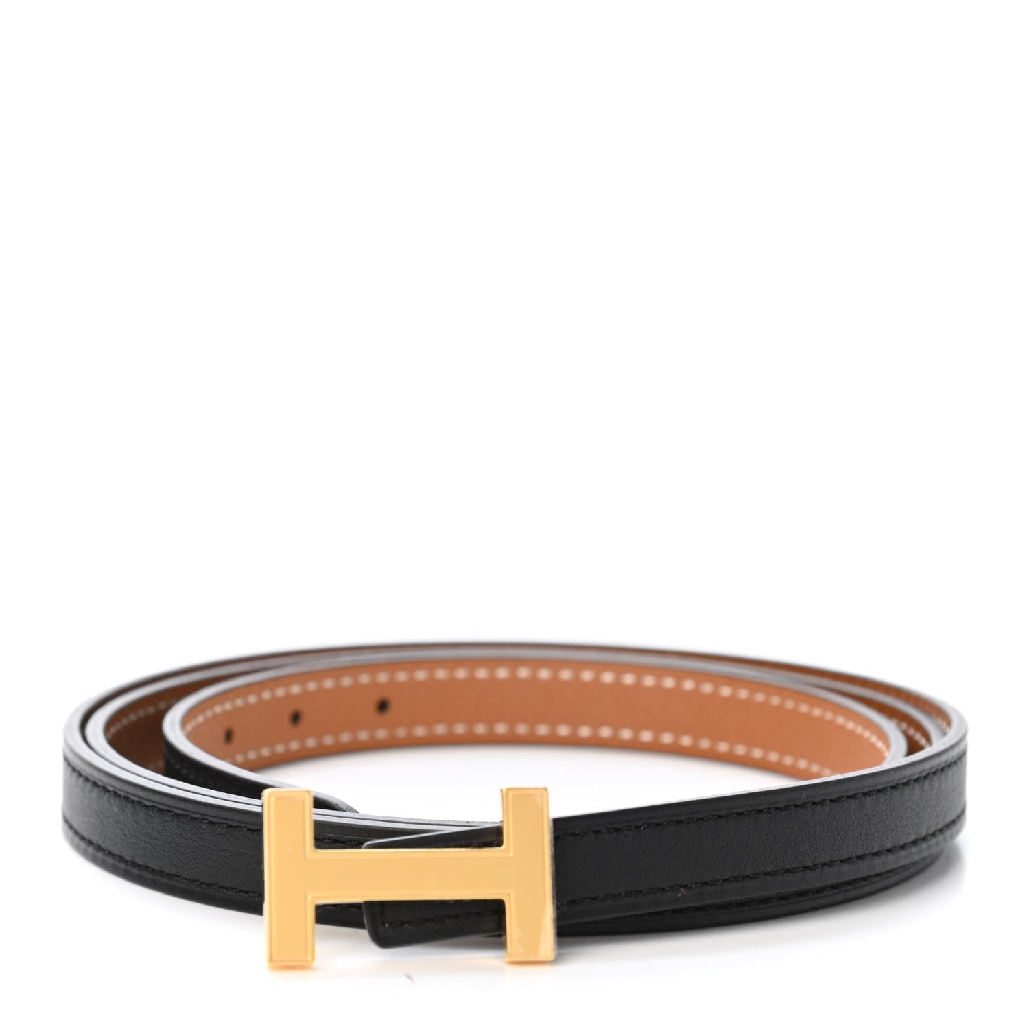Hermes Swift Epsom 13mm Focus Belt Black Gold 1 of 5