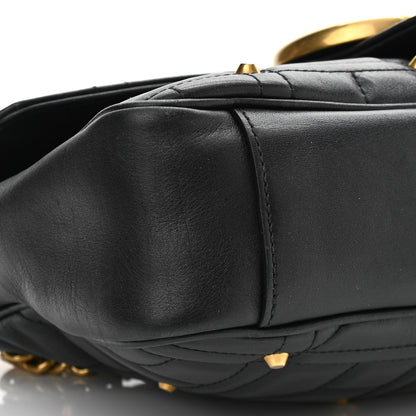 Gucci Calfskin Matelasse Studded Medium GG Marmont Shoulder Bag Black 9 of 15