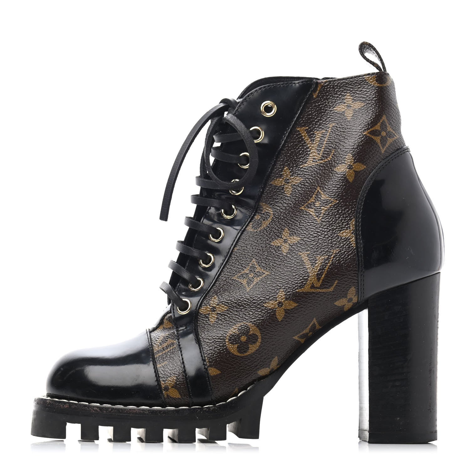 Louis Vuitton Patent Calfskin Monogram Star Trail Ankle Boots 39 Black 1 of 4