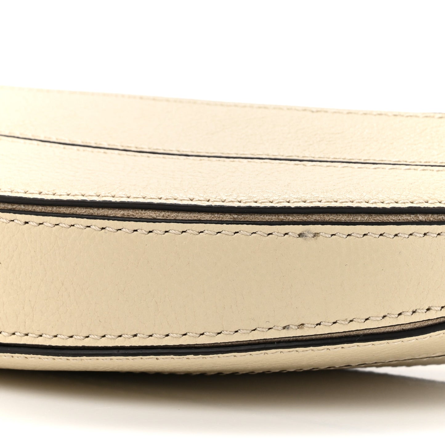 Grained Calfskin Banana Crossbody Bag Vegetal Beige