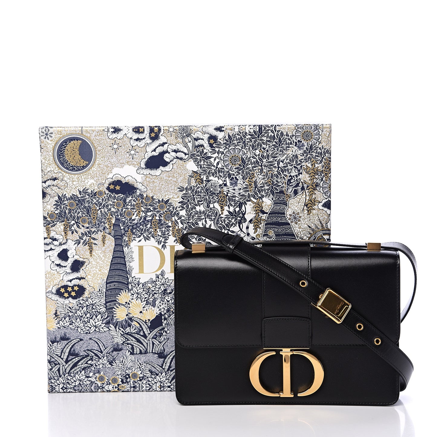 Smooth Calfskin 30 Montaigne Flap Bag Black