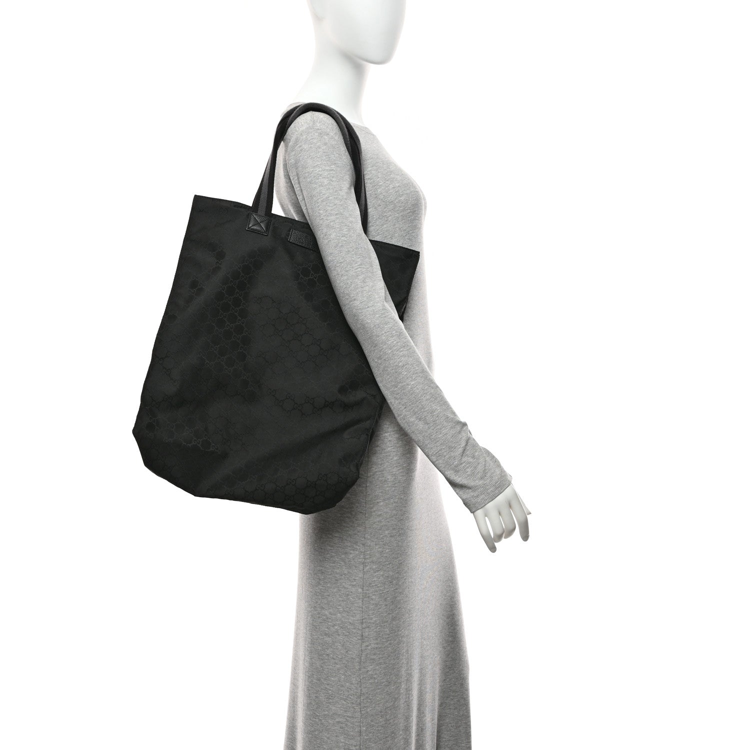 Gucci Nylon Monogram Vertical Tote Black 2 of 11