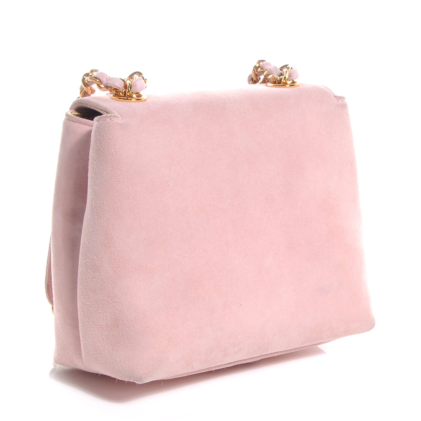 Chanel Suede Camellia Mini Flap Pink 3 of 16