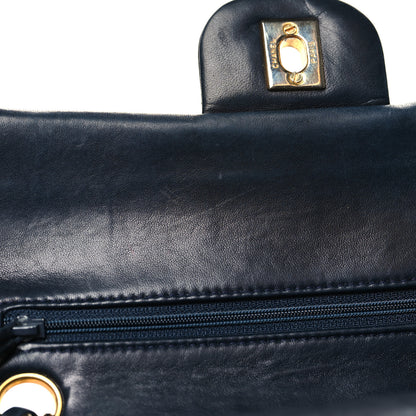 Chanel Lambskin Quilted Small Double Flap Navy 11 of 12