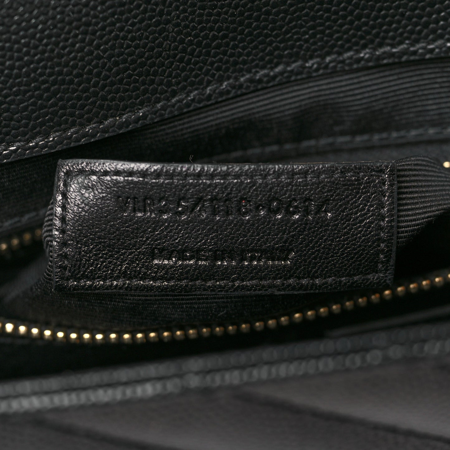 Grain De Poudre Matelasse Chevron Large Monogram Satchel Black