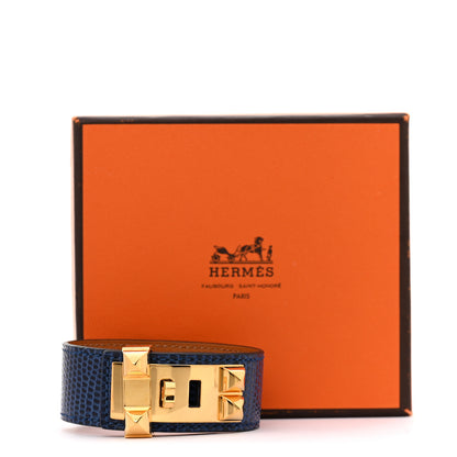 Hermes Lizard Collier de Chien CDC 24 Bracelet T3 Bleu Saphir 7 of 7