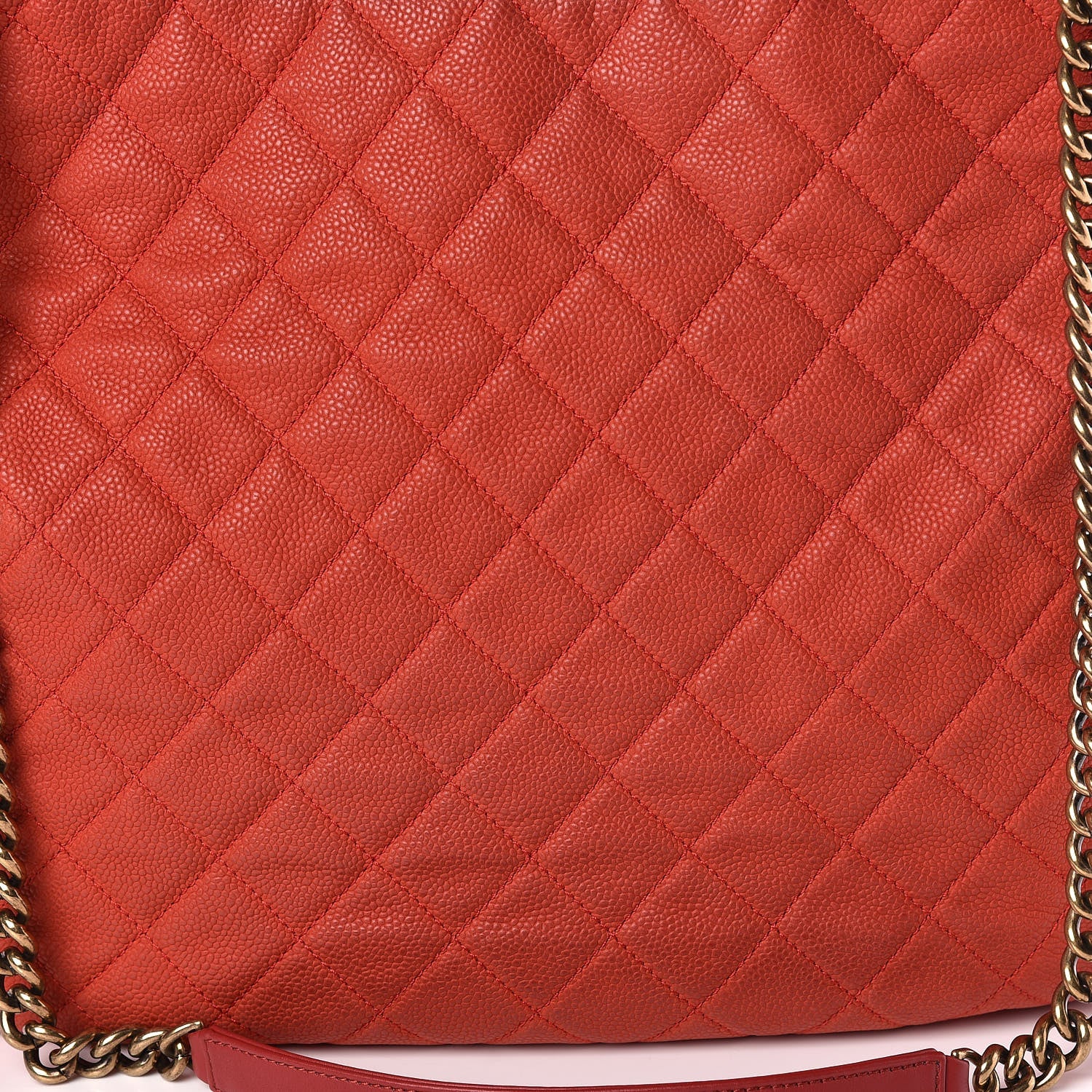 Chanel Iridescent Caviar Quilted Country Chic Hobo Red 12 of 14