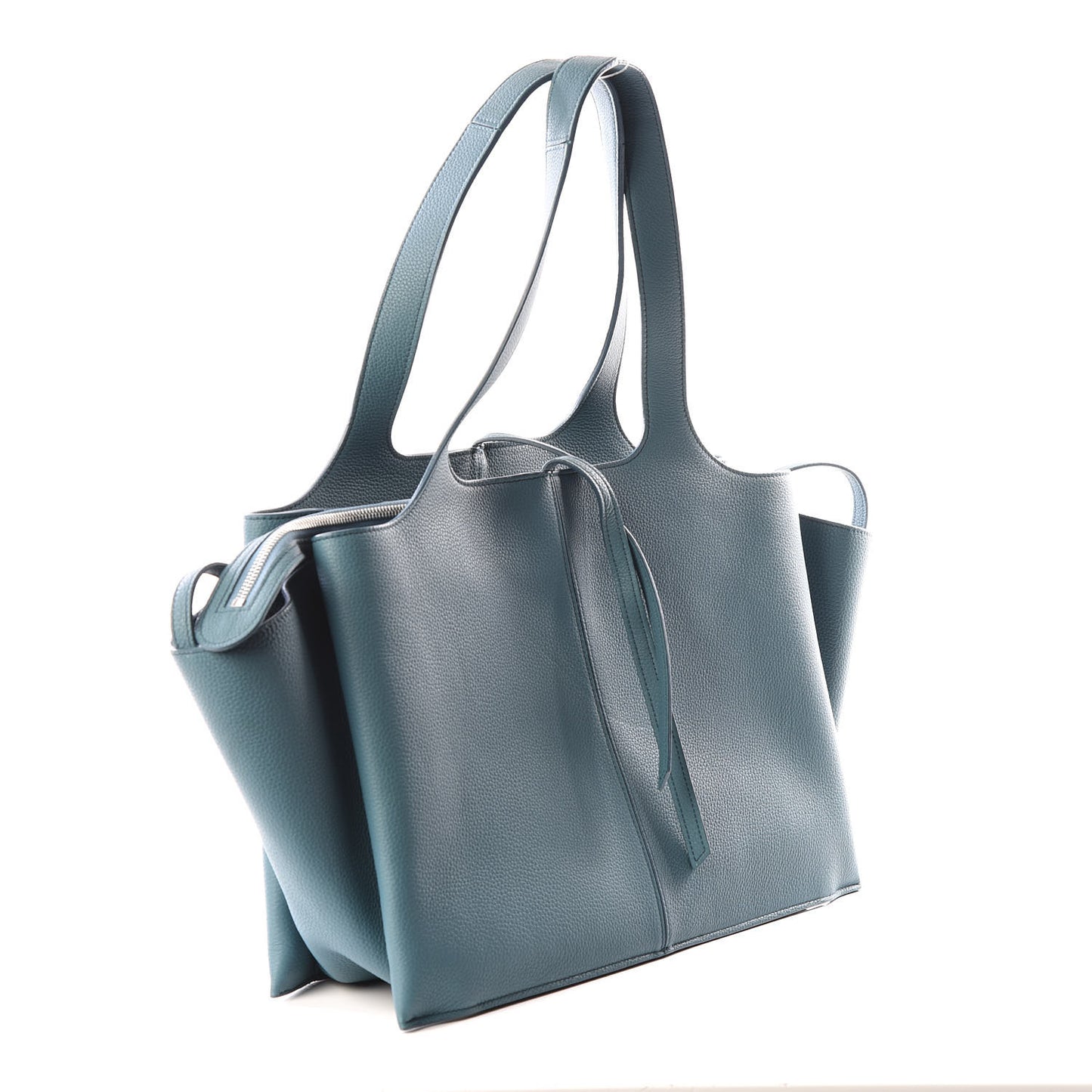Baby Grained Calfskin Medium Tri-Fold Bag Ocean