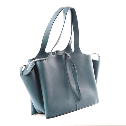 Celine Baby Grained Calfskin Medium Tri-Fold Bag Ocean 2 of 10