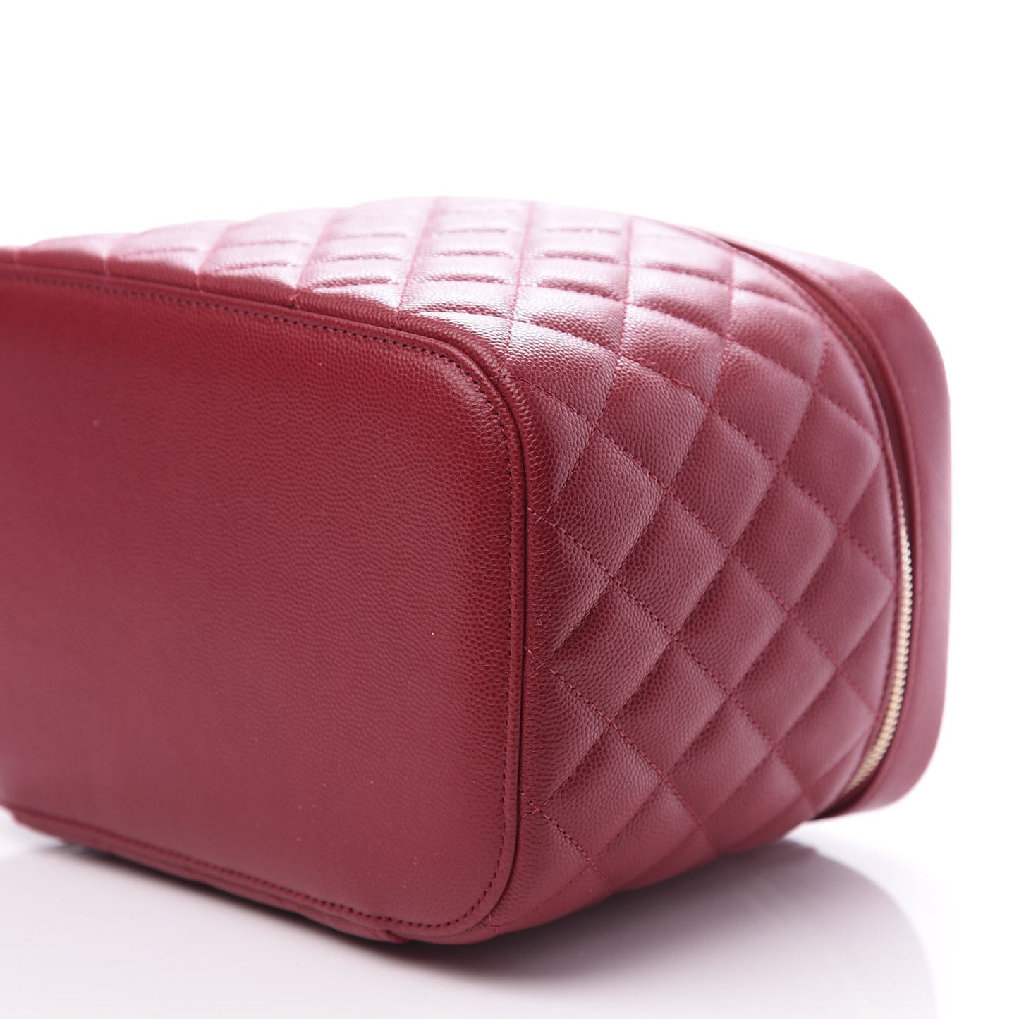 Caviar Quilted Large Vanity Pouch Red