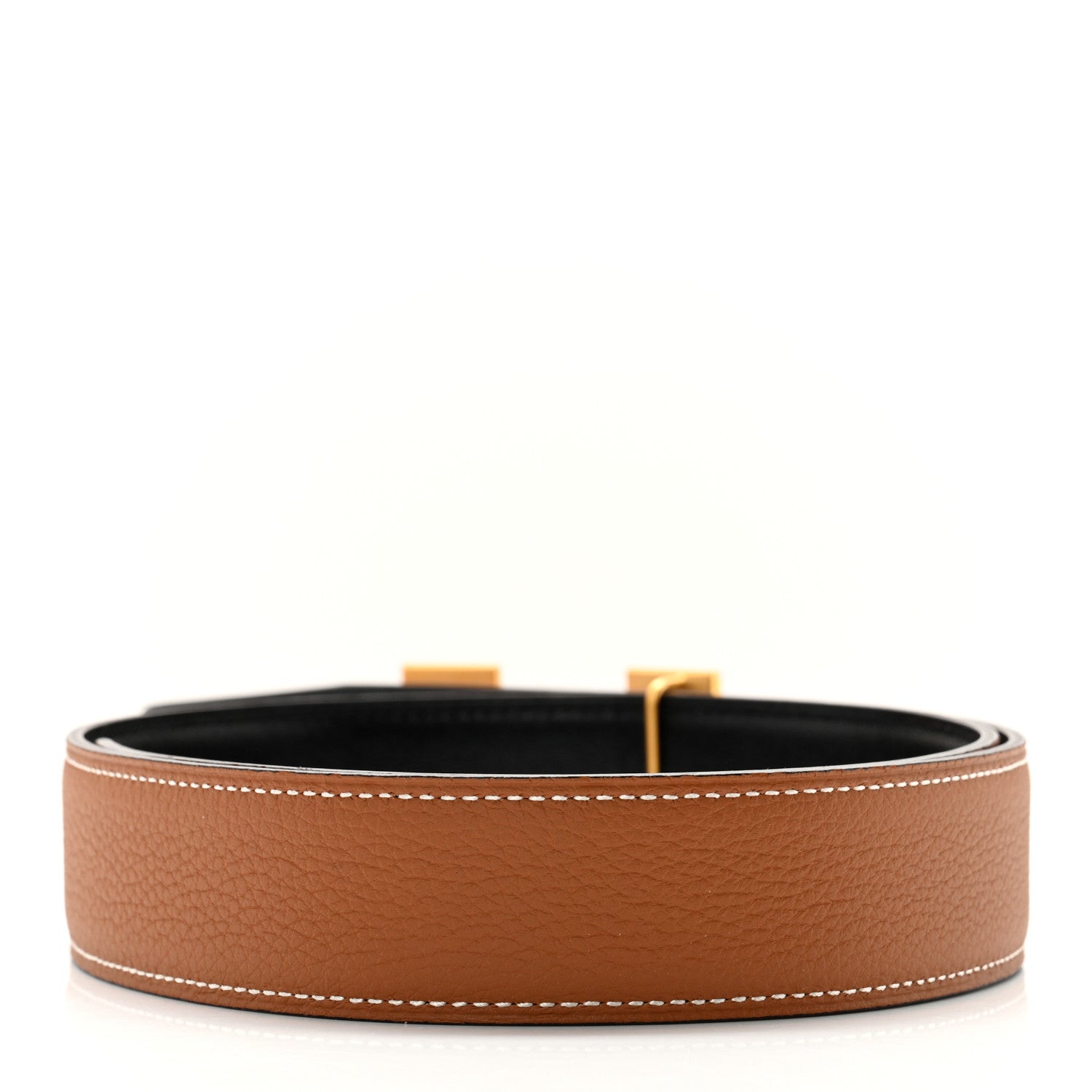 Hermes Box Togo 32mm Guilloche H Belt 75 30 Black Gold 4 of 12