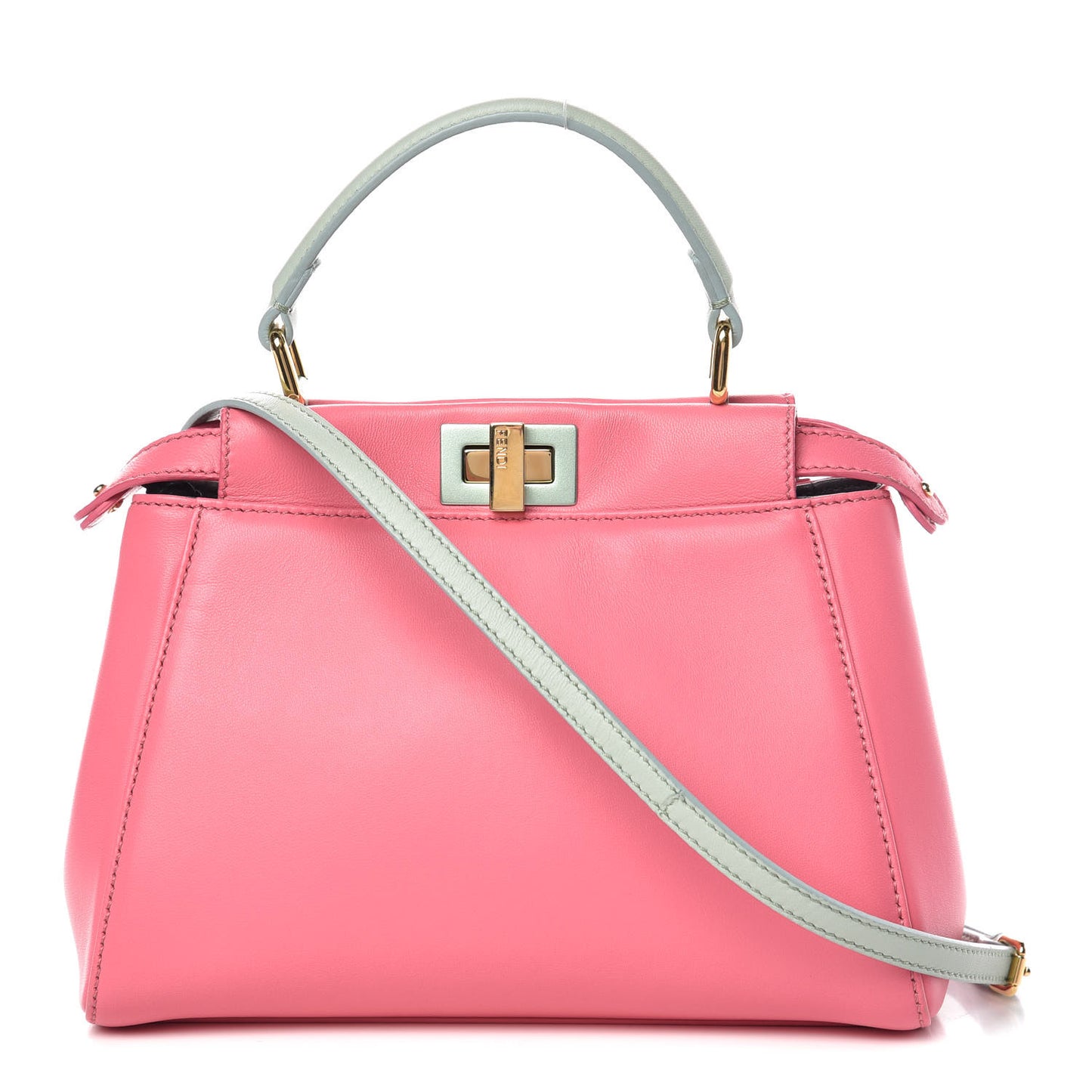 Nappa Colorblock Mini Peekaboo Iconic Satchel Rosa Fluo Oxigen Slate