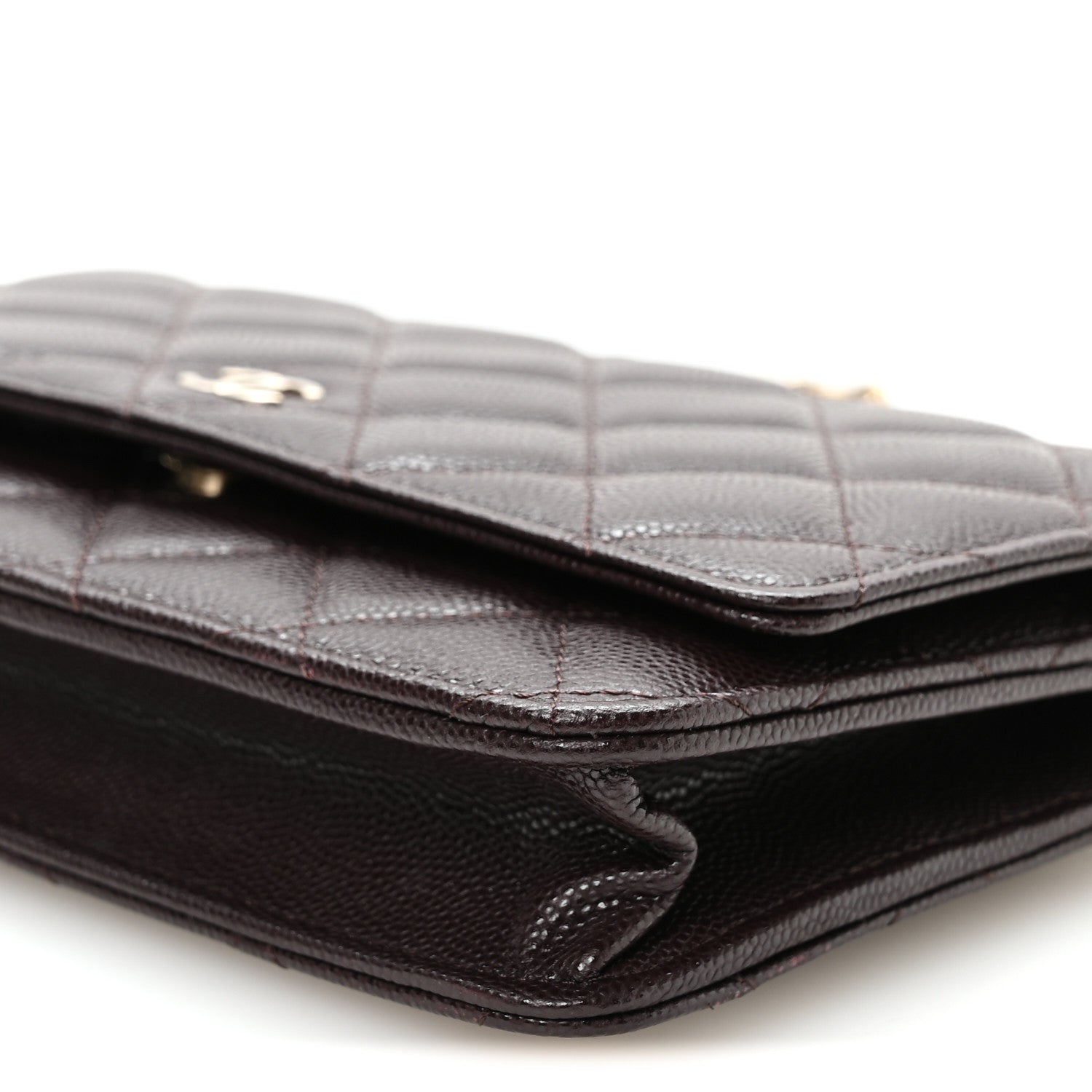 Chanel Caviar Quilted Wallet on Chain WOC Dark Brown 11 of 12