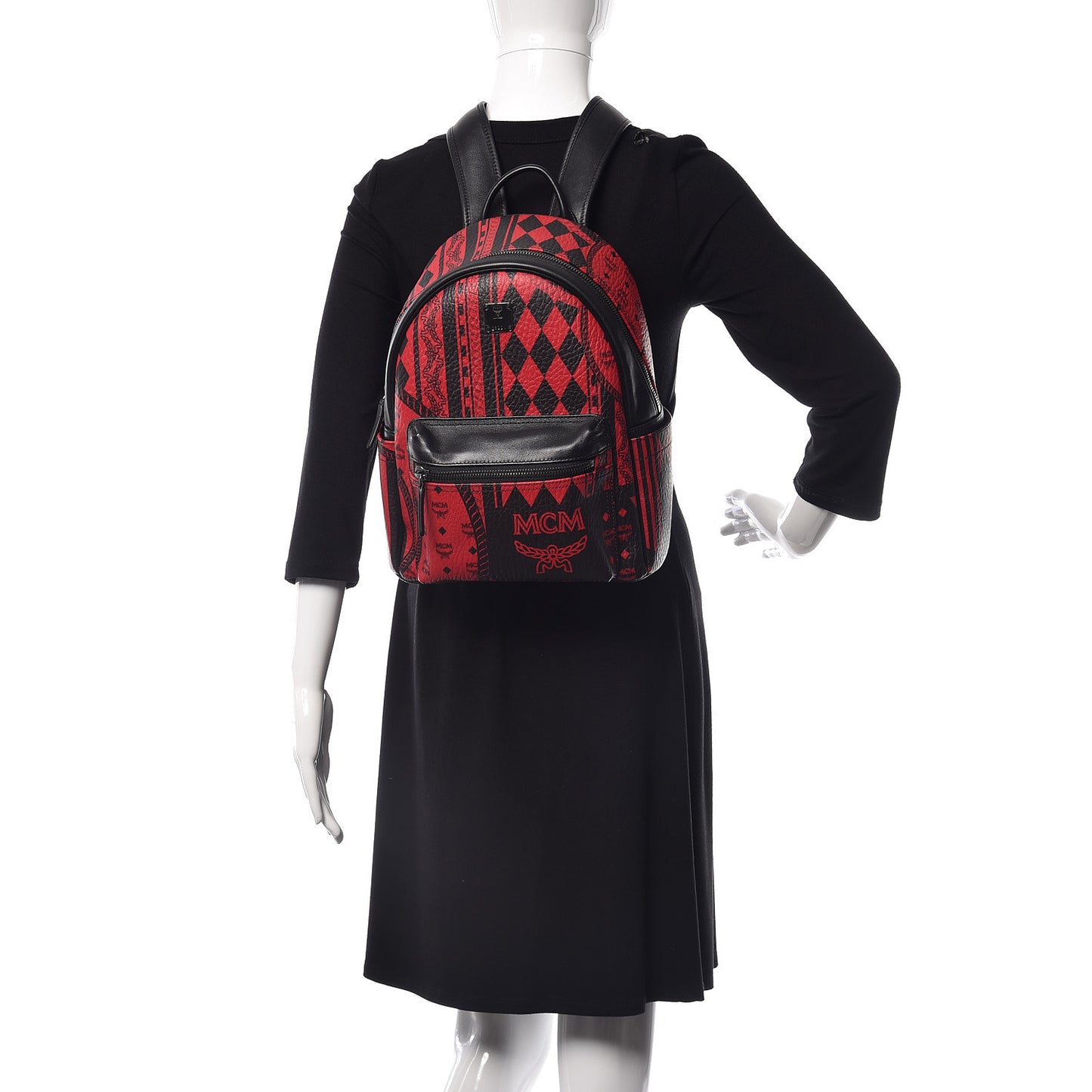 Visetos Baroque Print Small Stark Backpack Black Red