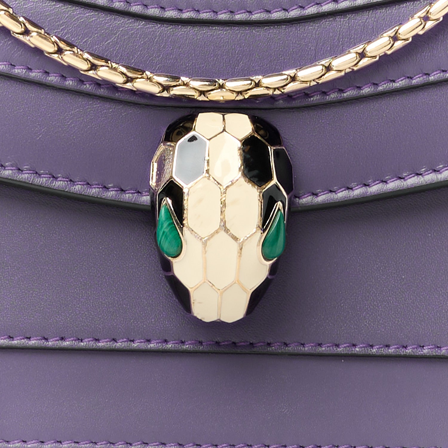 Bulgari Calfskin Serpenti Forever Shoulder Bag Purple 11 of 13