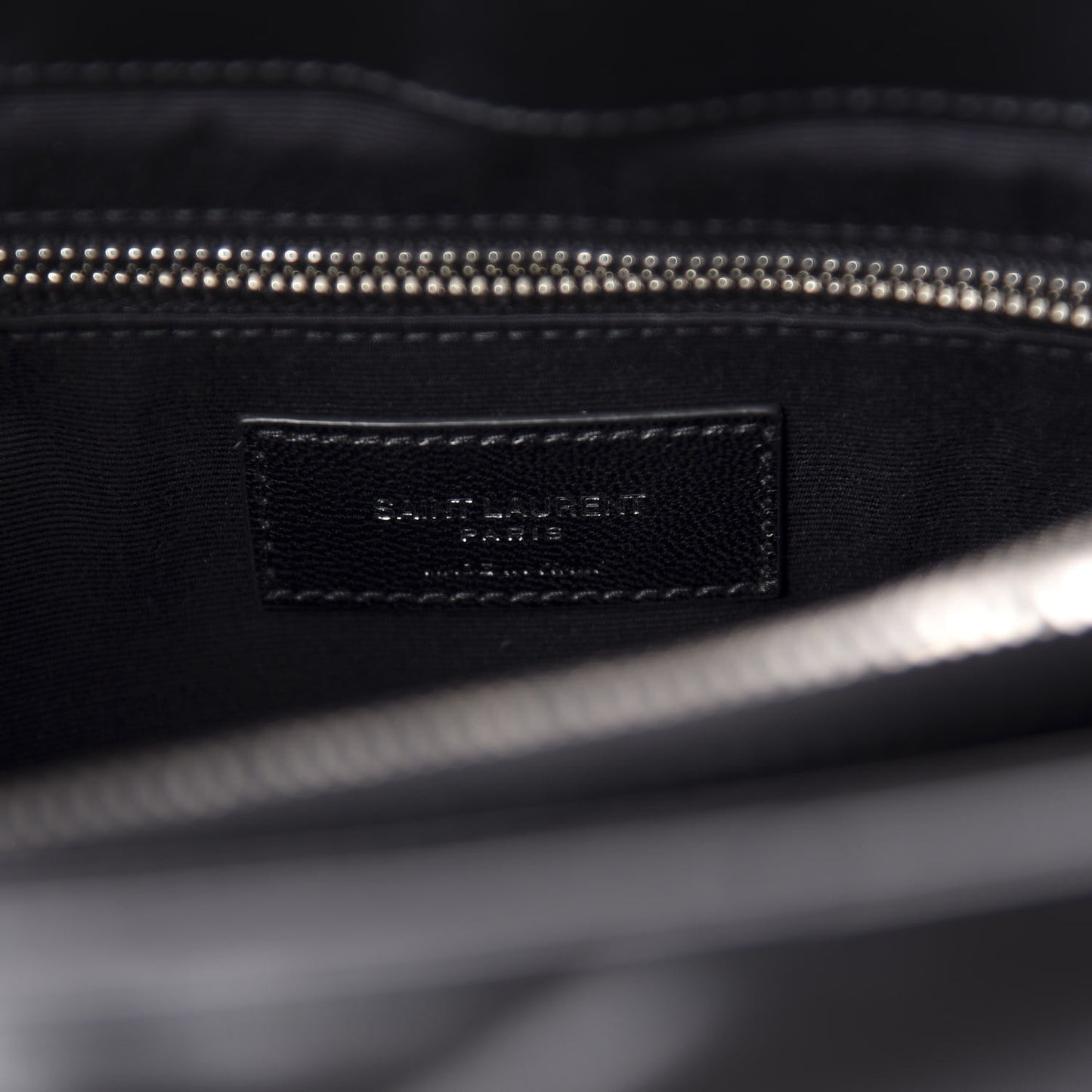 Calfskin Y Quilted Monogram Medium Loulou Chain Satchel Black