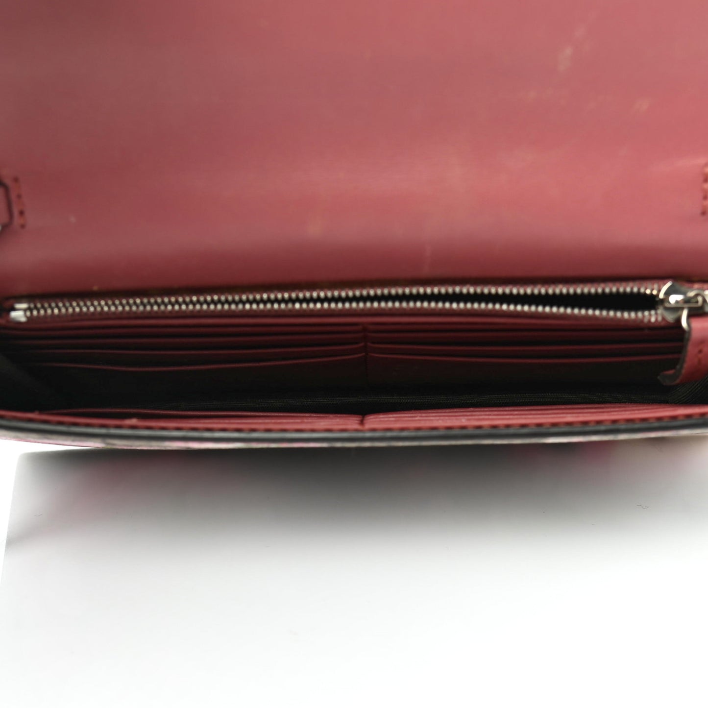 GG Supreme Monogram Blooms Chain Wallet Beige Multicolor Dry Rose