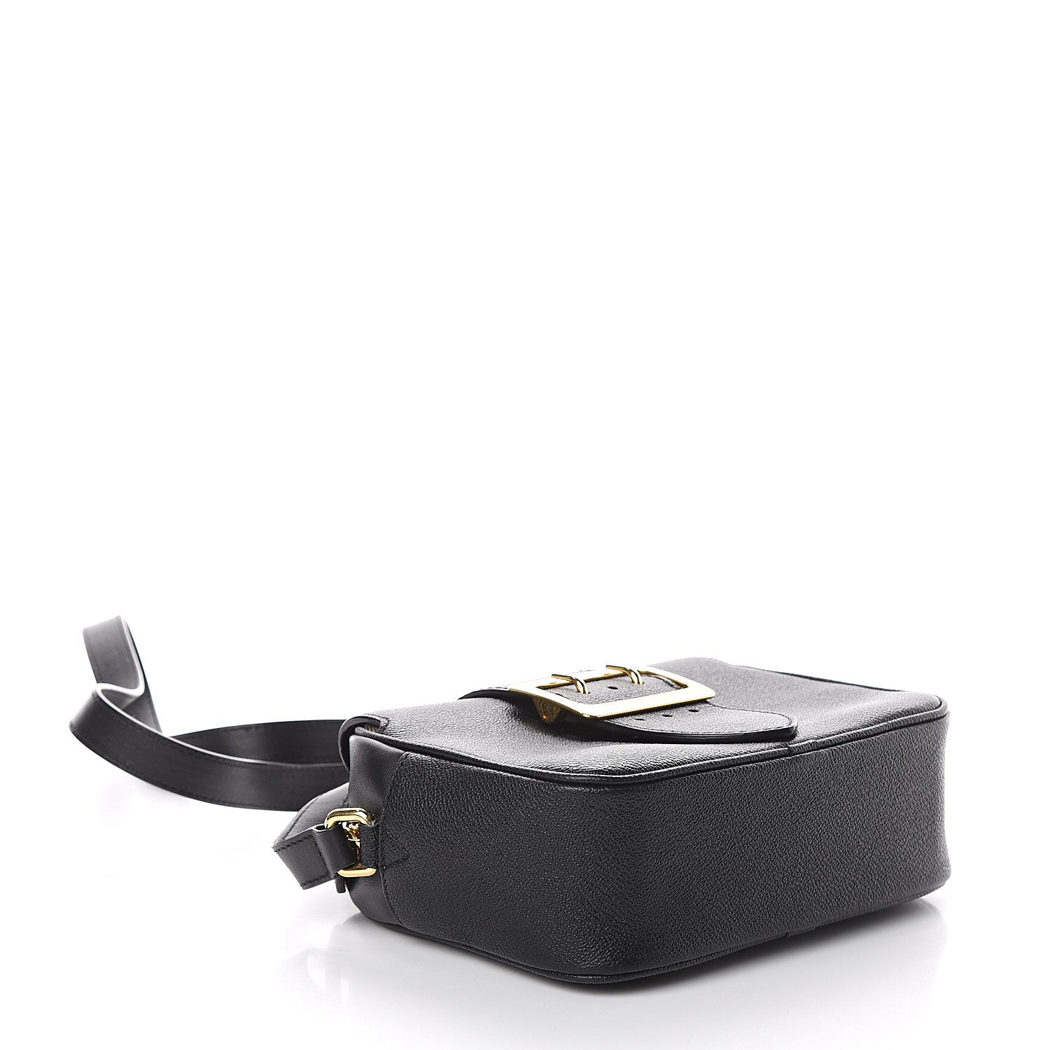 Burberry Soft Grain Calfskin Small Buckle Zip Bag Black 3 of 8