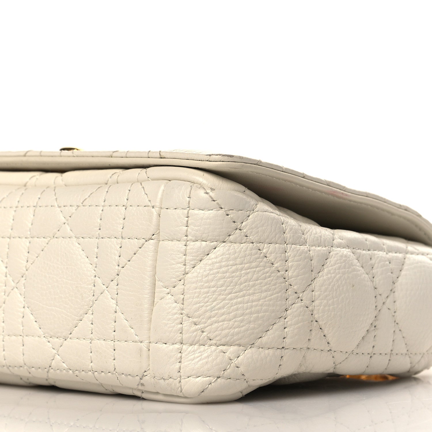 Christian Dior Calfskin Cannage Small Caro Bag Ivory 9 of 10