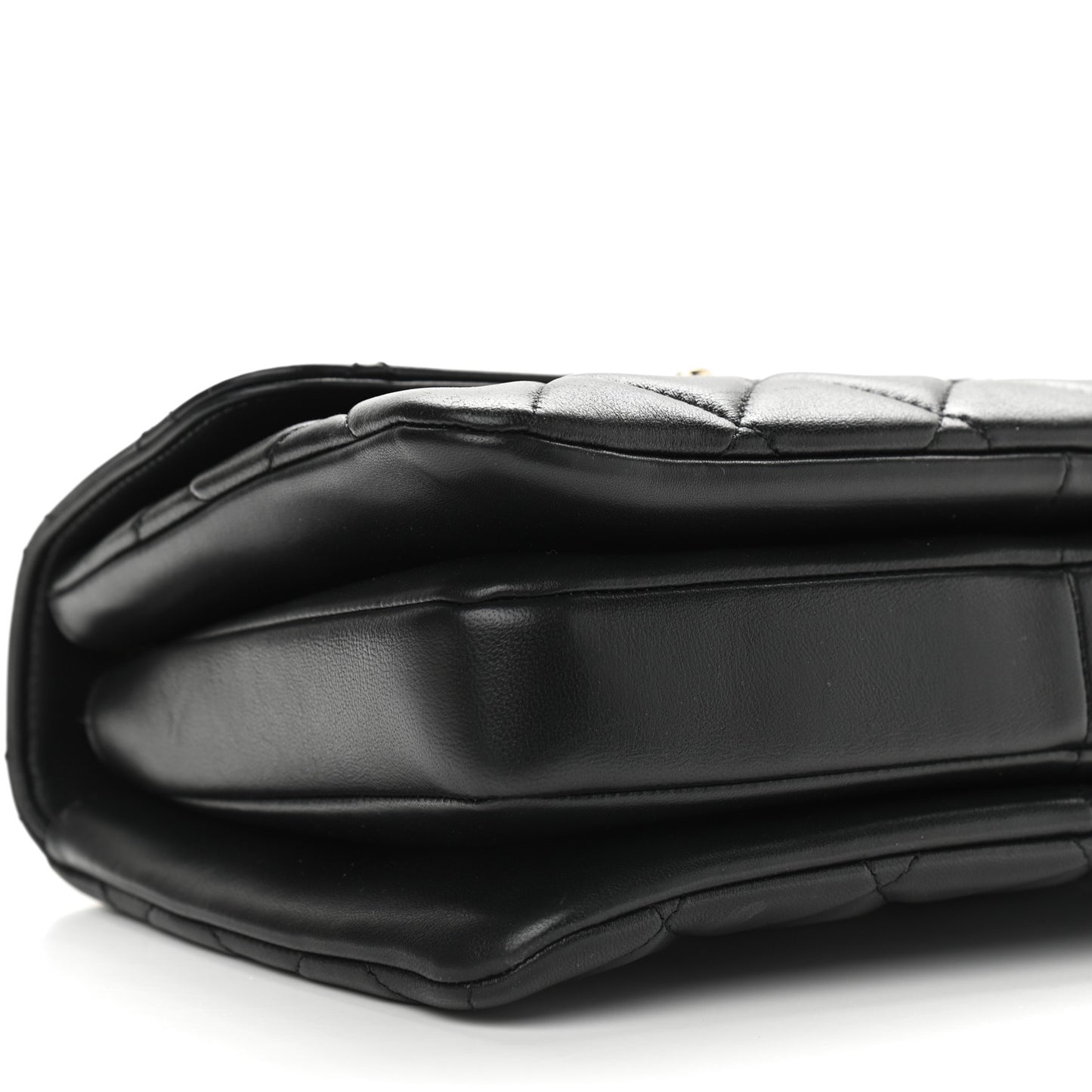 Lambskin Quilted Small Trendy CC Dual Handle Flap Bag Black