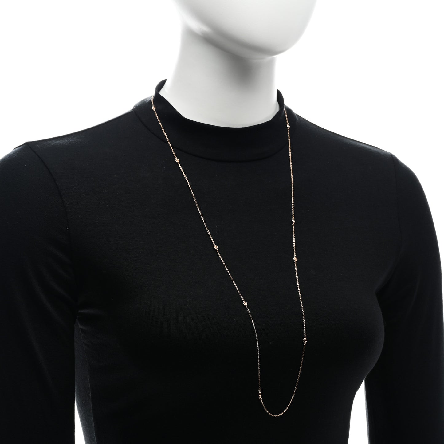 18K Rose Gold Diamond .31ctw Elsa Peretti Diamonds by the Yard Sprinkle Necklace