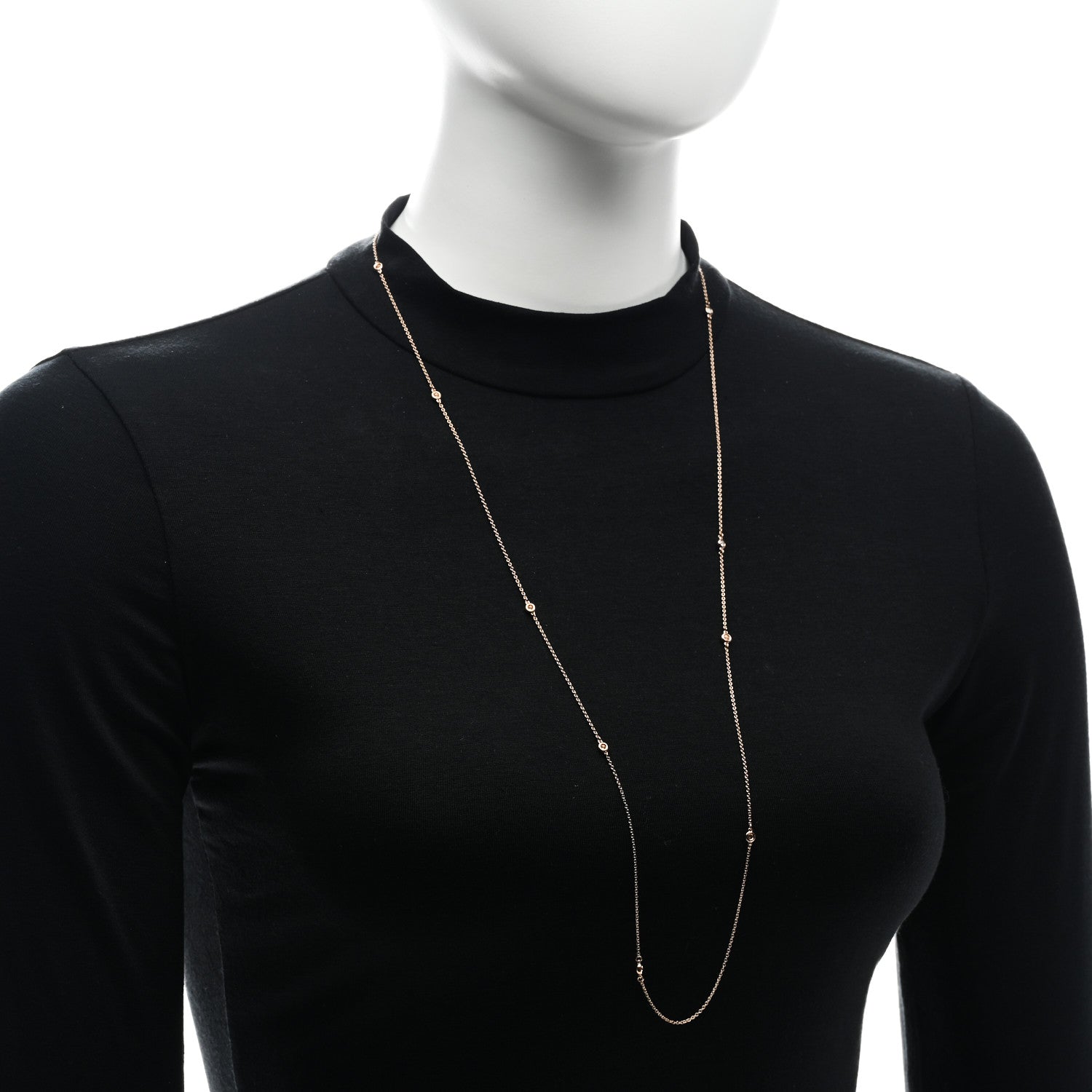 Tiffany 18K Rose Gold Diamond .31ctw Elsa Peretti Diamonds by the Yard Sprinkle Necklace 2 of 5