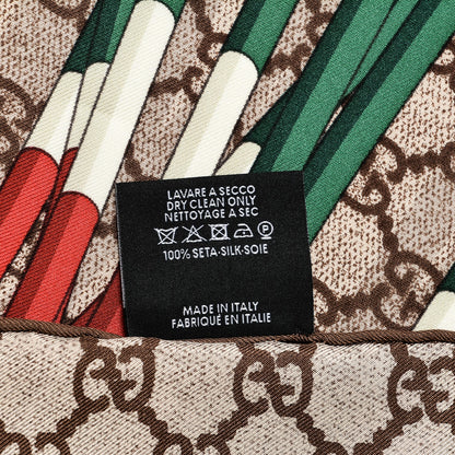 Gucci Silk Monogram Square Scarf Brown 5 of 5