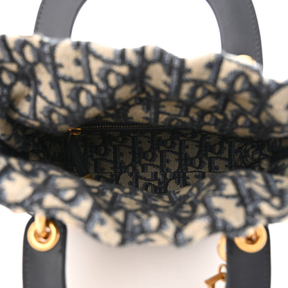 Christian Dior Wicker Oblique Mini Lady Dior Bag Blue 5 of 10