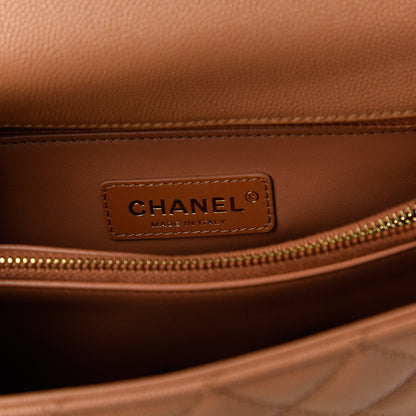 Chanel Caviar Quilted Small Coco Handle Flap Brown 8 of 11