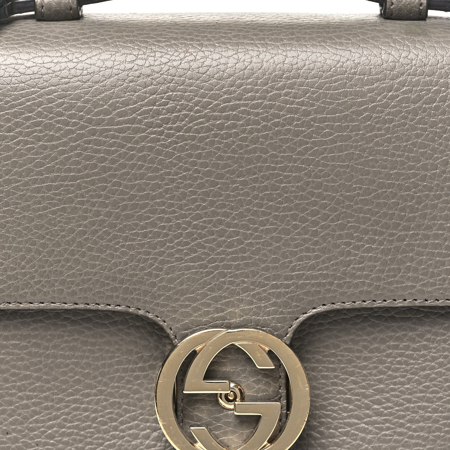 Gucci Dollar Calfskin Interlocking G Top Handle Shoulder Bag Loess 8 of 10