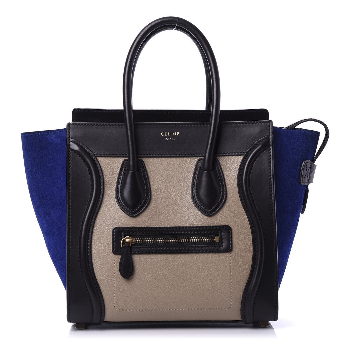 Elephant Calfskin Suede Micro Tri-Color Luggage Sand