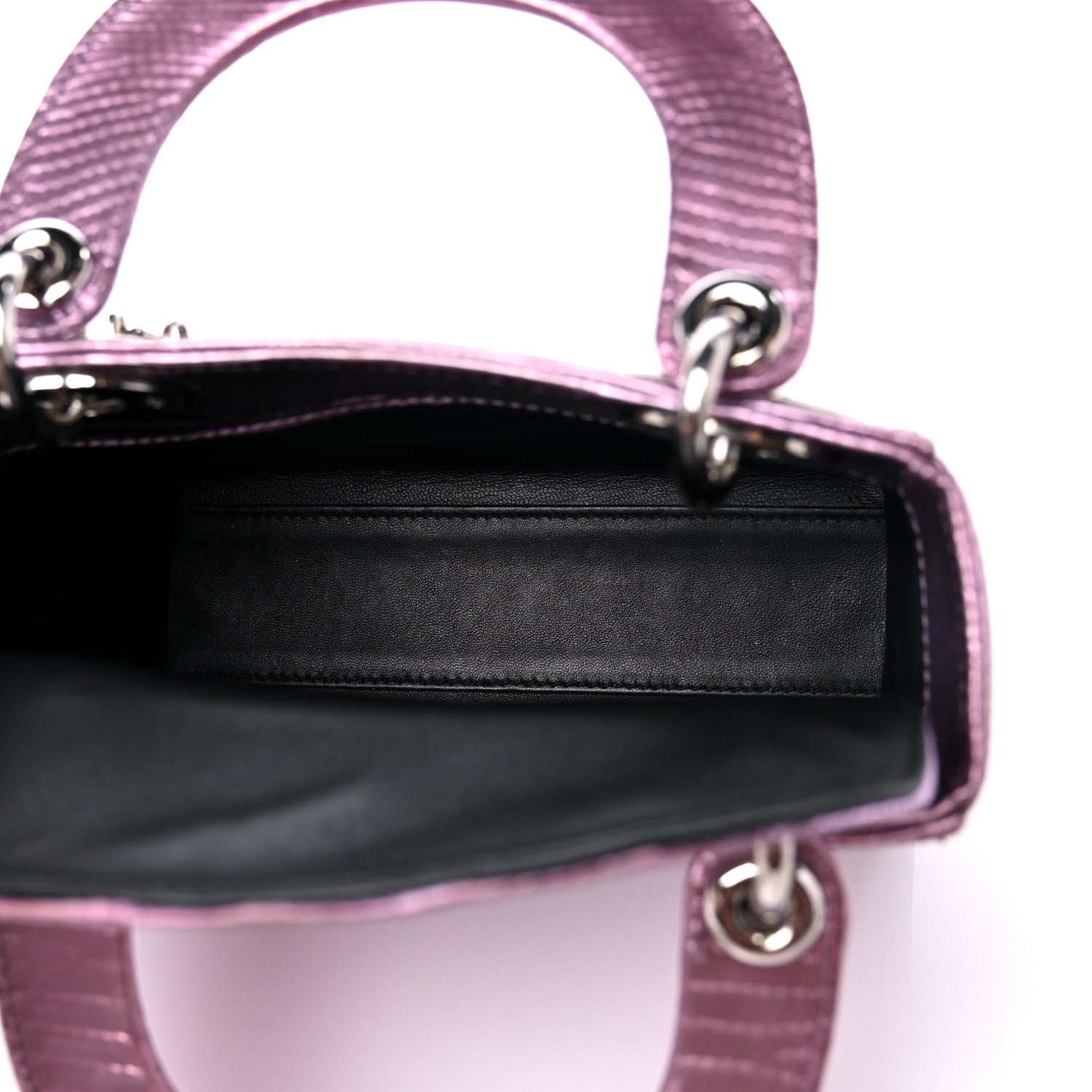 Christian Dior Metallic Lizard Mini Lady Dior Pink 5 of 10