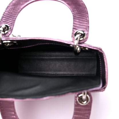 Christian Dior Metallic Lizard Mini Lady Dior Pink 5 of 10