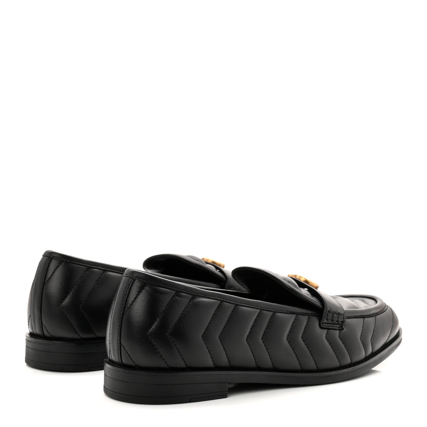 Nappa Matelasse Double G Marmont Loafers 42 Black