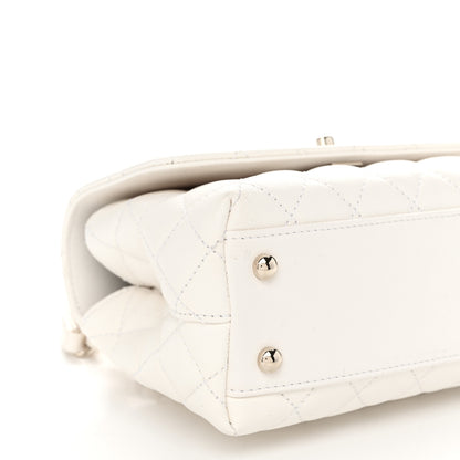 Chanel Caviar Quilted Mini Coco Handle Flap White 9 of 10