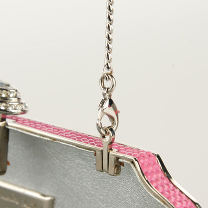 Judith Leiber Swarovski Crystal Minaudière Clutch Pink 6 of 6